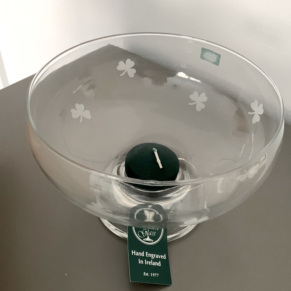 Eamon  Glass Irish Floating Candle Dish
